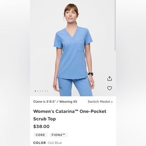 FIGS Catarina One Pocket Scrub Top. Size Small.